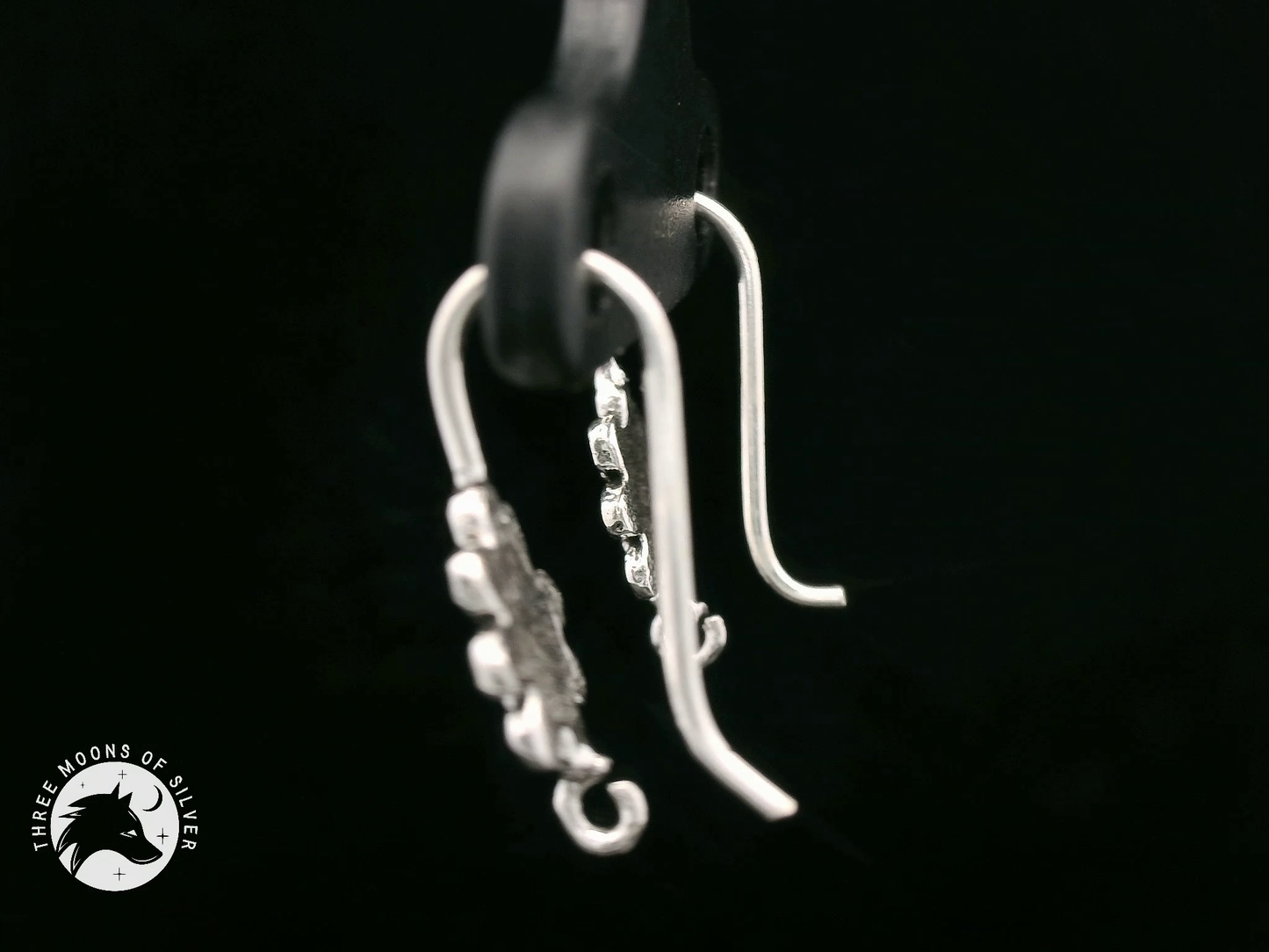 Flower Silver Fish Hook Earrings 16mm