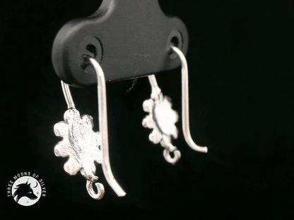 Flower Silver Fish Hook Earrings 16mm