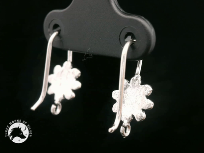 Flower Silver Fish Hook Earrings 16mm