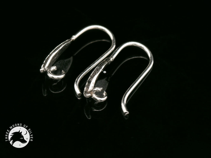 Silver Leaf Fish Hook Earrings 16mm