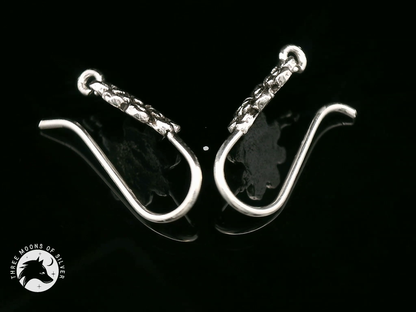 Flower Silver Fish Hook Earrings 16mm