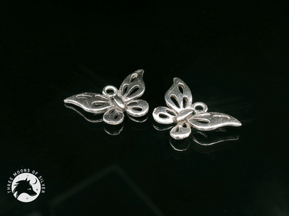 Elegant Silver Butterfly Drop Earrings 10mm