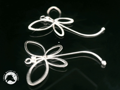 Elegant Silver Butterfly Drop Earrings 35mm