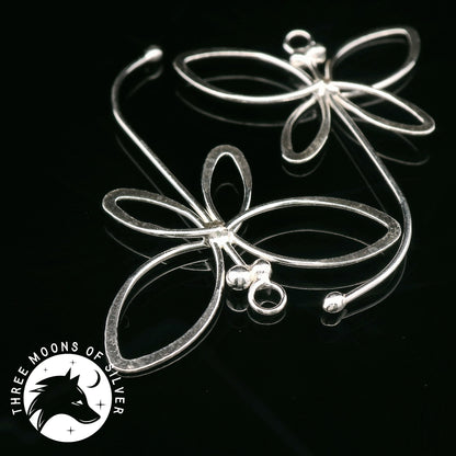 Elegant Silver Butterfly Drop Earrings 35mm