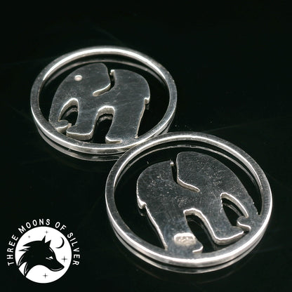 Elegant Elephant Silver Drop Earrings 18mm