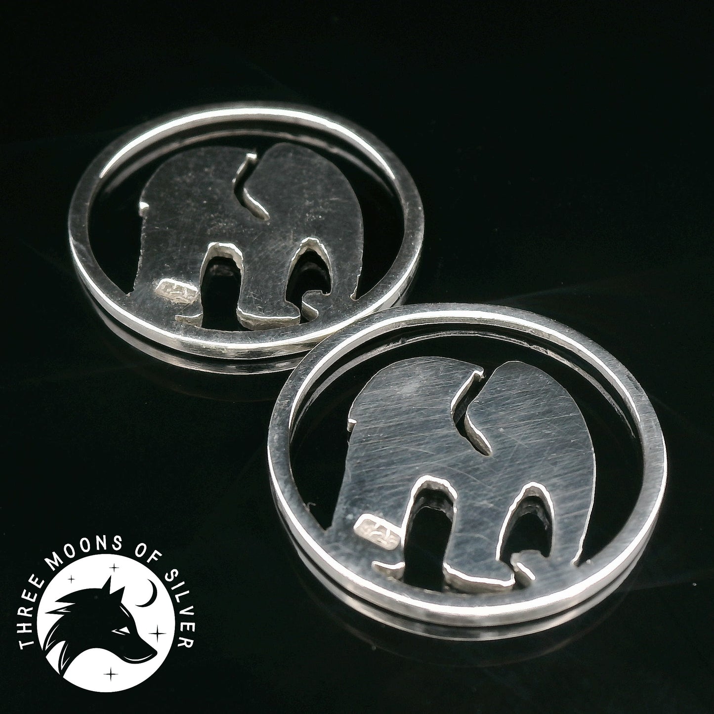 Elegant Elephant Silver Drop Earrings 18mm