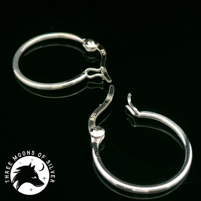Elegant Silver Hoop Earrings 18mm
