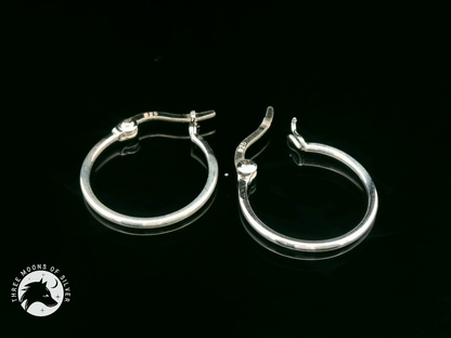 Elegant Silver Hoop Earrings 18mm