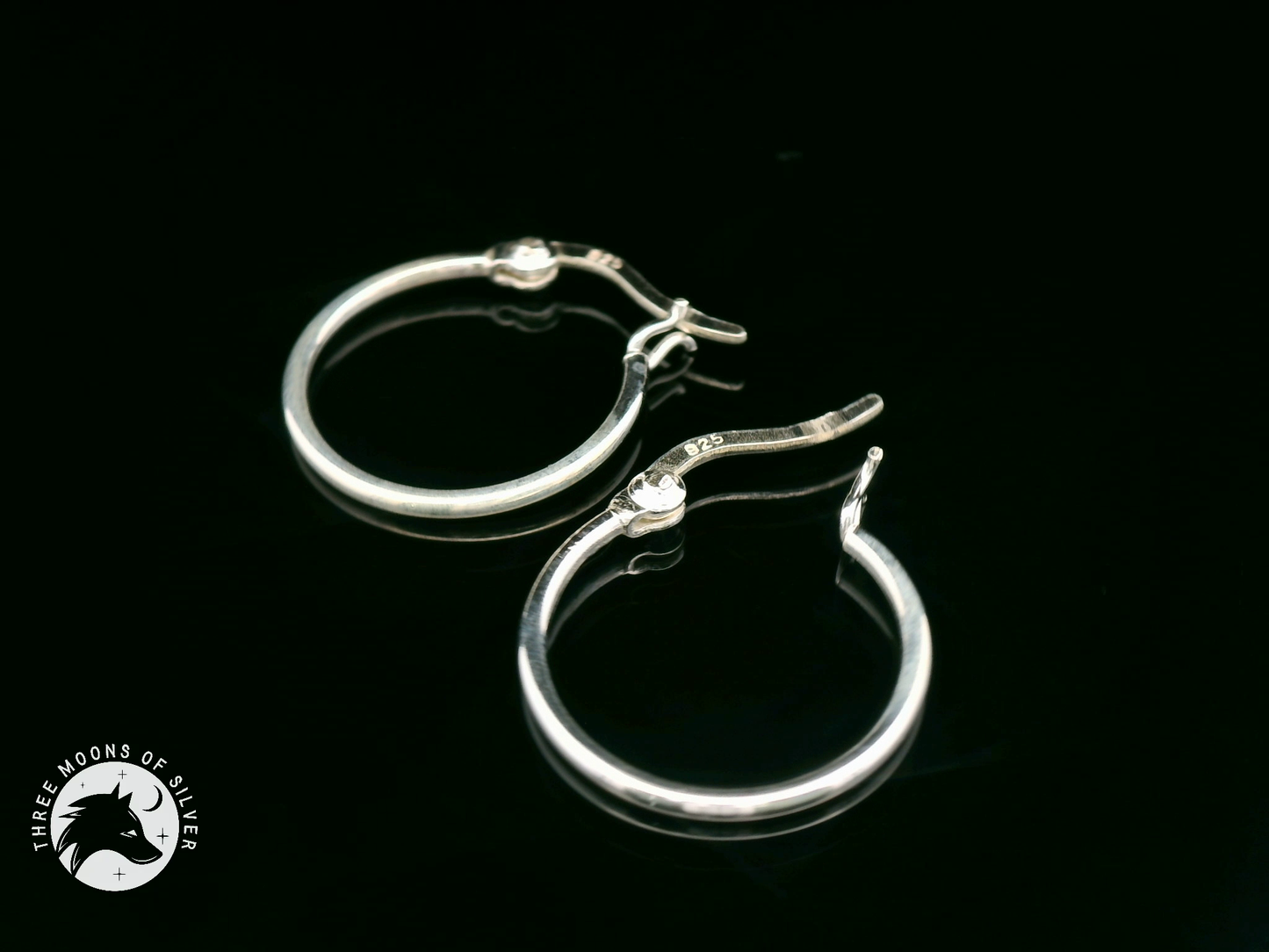 Elegant Silver Hoop Earrings 18mm