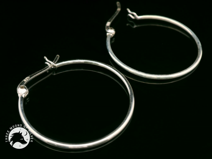 Elegant Silver Hoop Earrings 30mm
