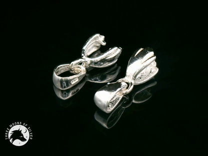 Silver Finish Brass Pinch Bails Pendants 14mm