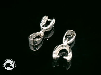Silver Finish Brass Pinch Bails Pendants 14mm