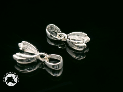 Silver Finish Brass Pinch Bails Pendants 14mm