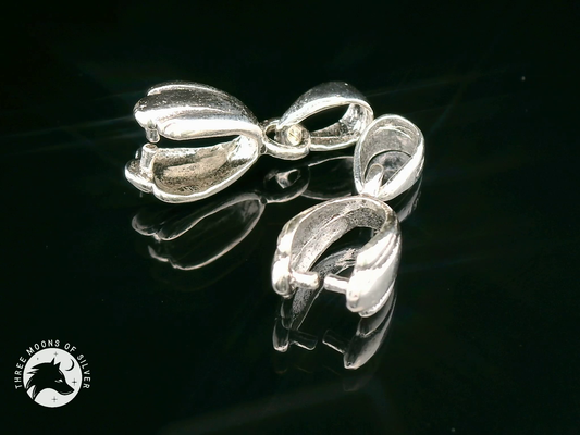 Silver Finish Brass Pinch Bails Pendants 16mm