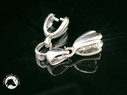 Silver Finish Brass Pinch Bails Pendants 16mm