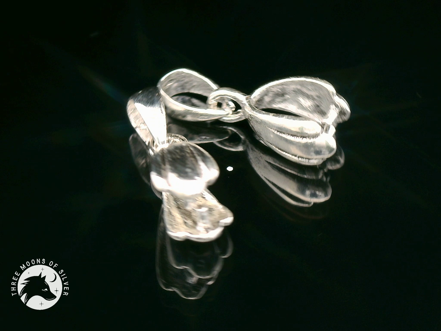 Silver Finish Brass Pinch Bails Pendants 16mm