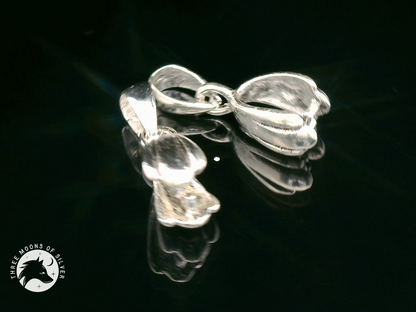Silver Finish Brass Pinch Bails Pendants 16mm