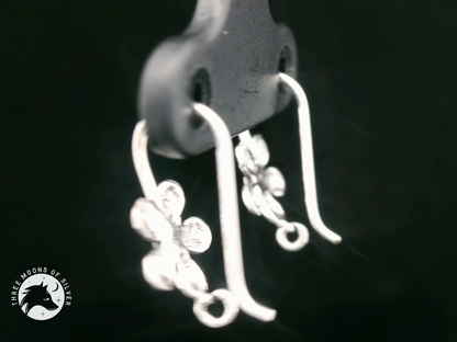 Stunning Silver Flower Fish Hook Earrings 15mm