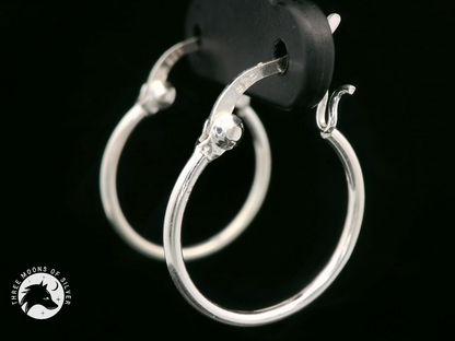 Elegant Silver Hoop Earrings 18mm