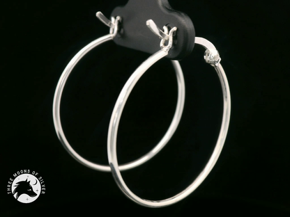 Elegant Silver Hoop Earrings 30mm