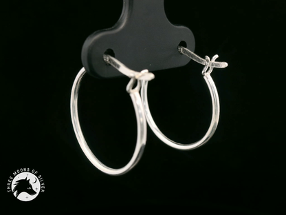 Elegant Silver Hoop Earrings 20mm