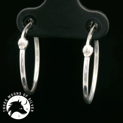 Elegant Silver Hoop Earrings 20mm