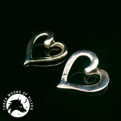 Elegant Silver Heart Drop Earrings 15mm
