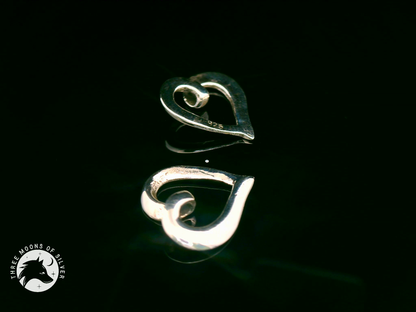 Elegant Silver Heart Drop Earrings 15mm