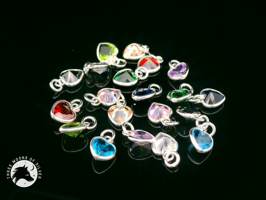 Colorful Crystal Heart Charms & Pendants 9mm