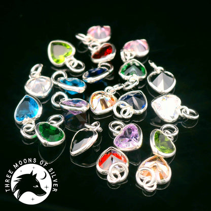 Colorful Crystal Heart Charms & Pendants 9mm