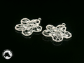 Elegant Flower Silver Drops Earrings 22mm