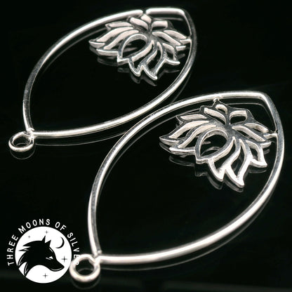 Elegant Silver Drops Earrings 35mm