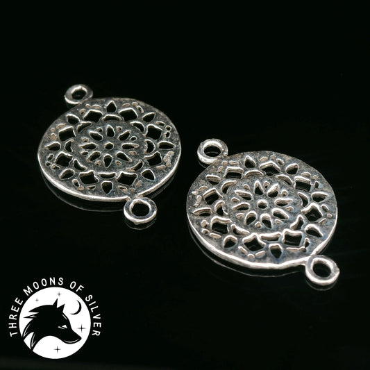 Intricate Silver Connectors for Earrings 20mm