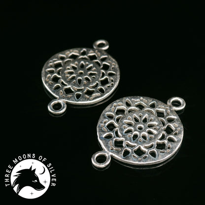 Intricate Silver Connectors for Earrings 20mm