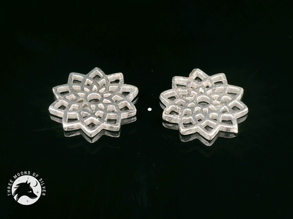 Intricate Silver Flower Earrings 12mm