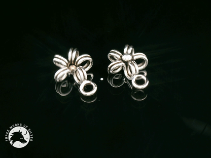 Minimalistic Silver Flower Charms 10mm