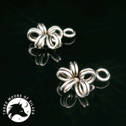 Minimalistic Silver Flower Charms 10mm