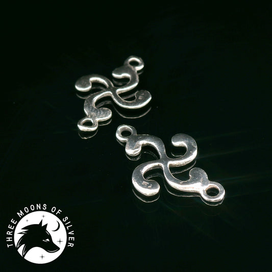 Elegant Silver Brooches Connector for Earrings and Necklace 19mm
