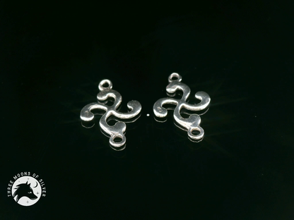 Elegant Silver Brooches Connector for Earrings and Necklace 19mm