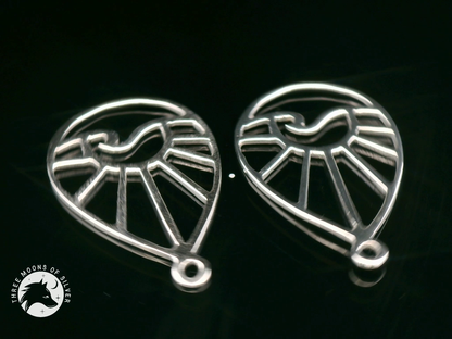 Wave and Sunrise/Sunset Silver Drop Earrings 18mm