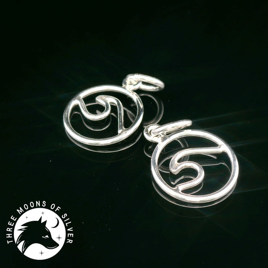 Elegant Silver Wave Drop Earrings 20mm