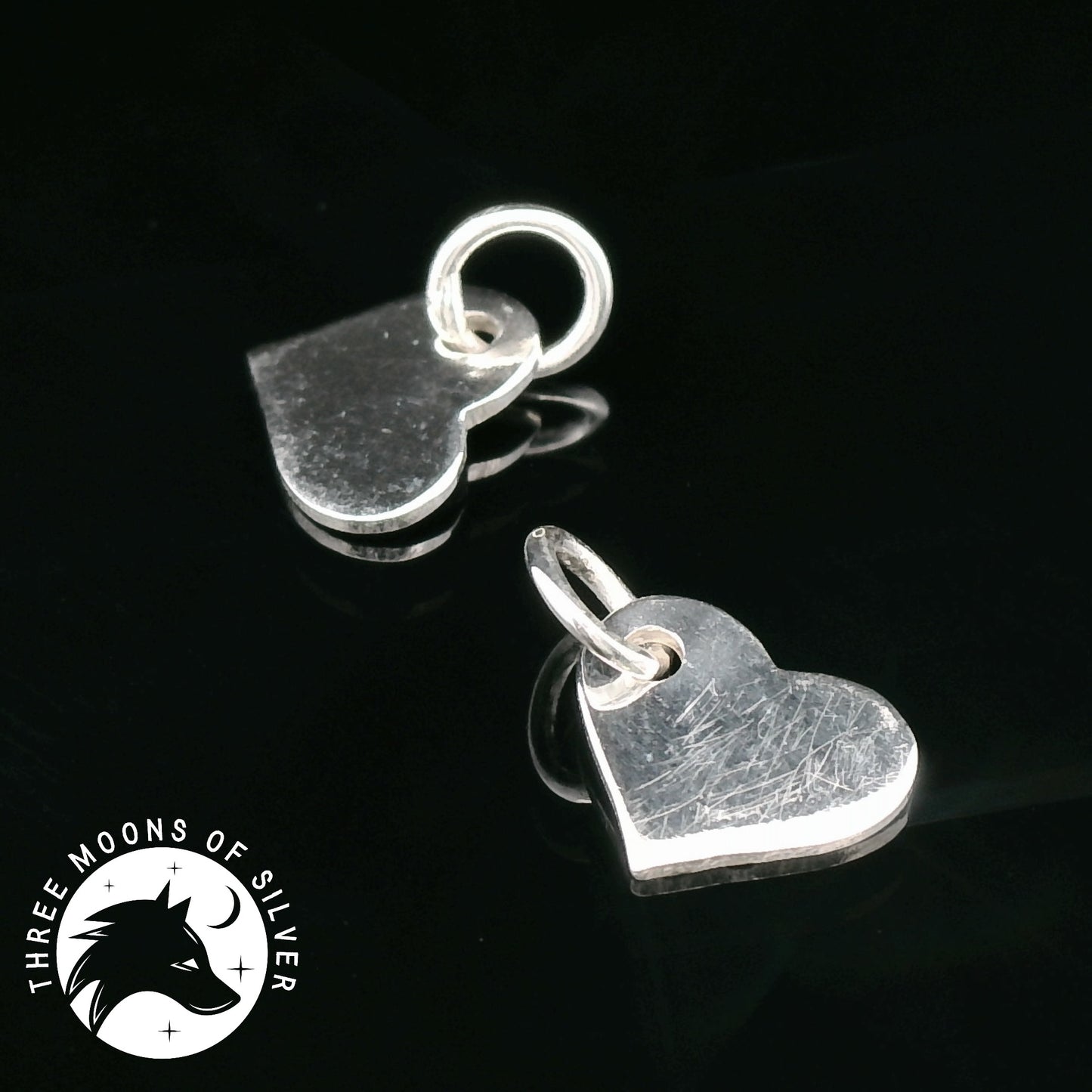 Elegant Silver Heart Charms 12mm