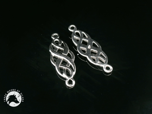 Intricate Silver Connectors for Earrings and Necklace 25mm