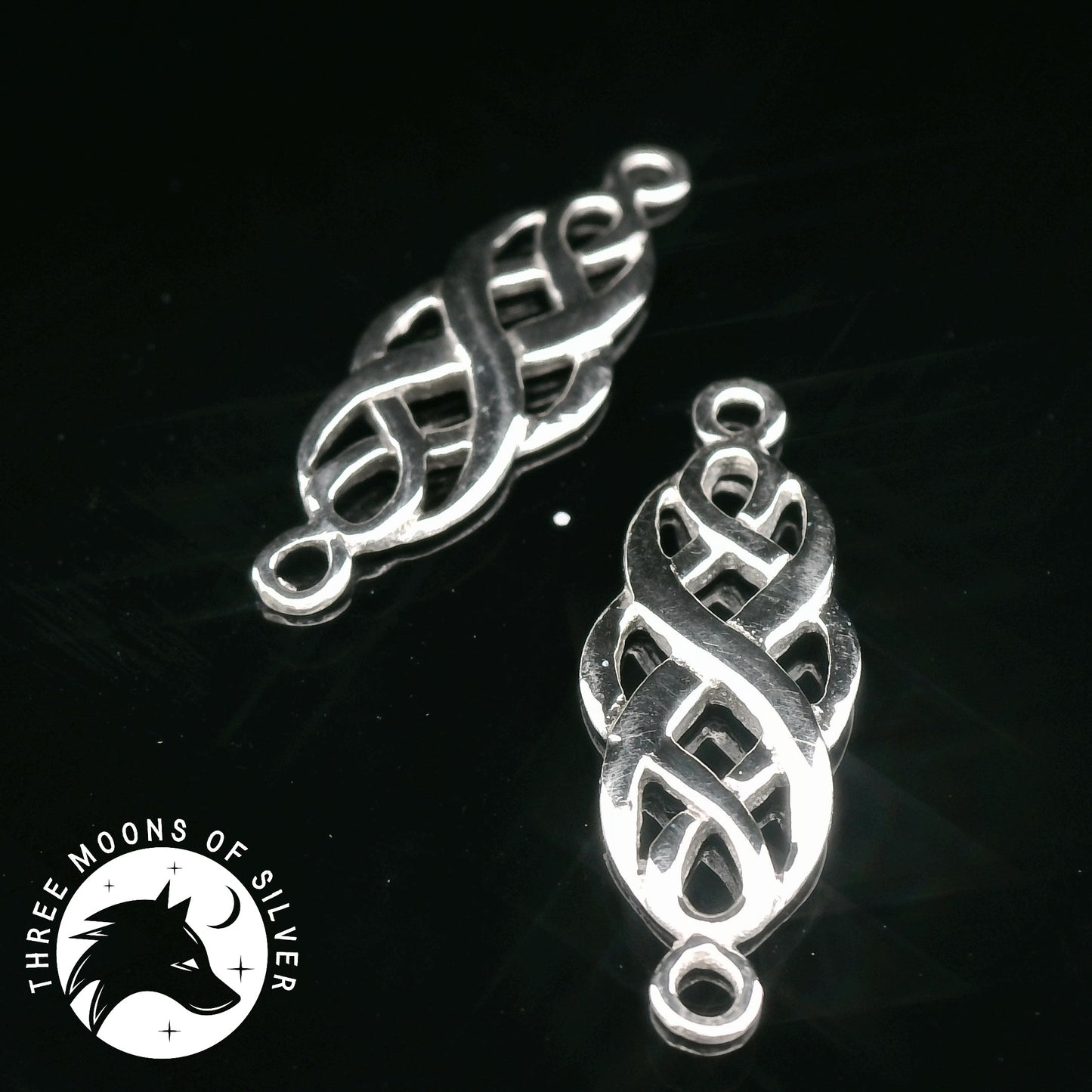 Intricate Silver Connectors for Earrings and Necklace 25mm