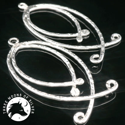 Elegant Silver Drop Earrings 37mm
