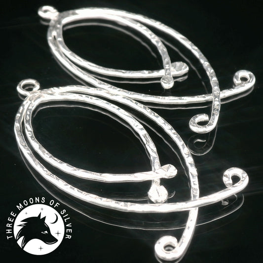 Elegant Silver Drop Earrings 37mm