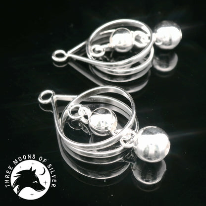 Elegant Silver Dangle Earrings 28mm