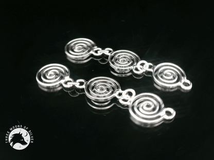 Three Elegant Spirals Dangle Earrings 42mm