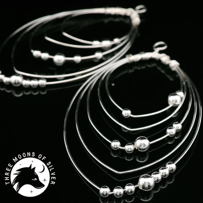 Elegant Silver Dangle Earrings 48mm