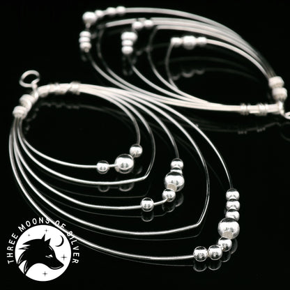 Elegant Silver Dangle Earrings 48mm